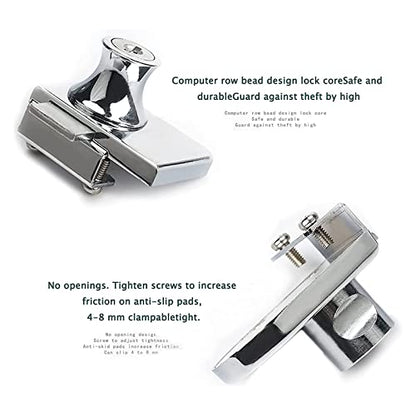 Showcase Lock Stainless Steel No Drill Glass Door Lock Display Cabinet Double Door Lock with Key for 0.21inch -0.31inch Glass Door( keyed Different) (Silver, 409-1PCS)