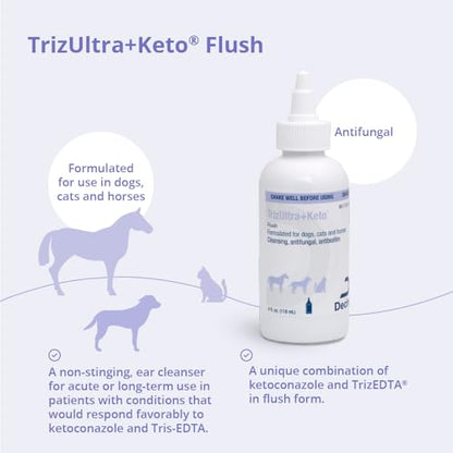 TrizUltra+Keto® Flush for Dogs, Cats and Horses, 4 Fl Oz | Cleansing, Antibiofilm; Packaging May Vary