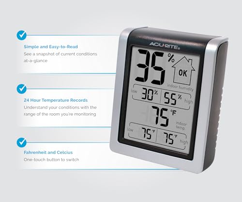 AcuRite Digital Indoor Thermometer and Hygrometer, Classic - color: Classic