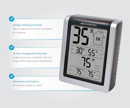 AcuRite Digital Indoor Thermometer and Hygrometer, Classic - color: Classic