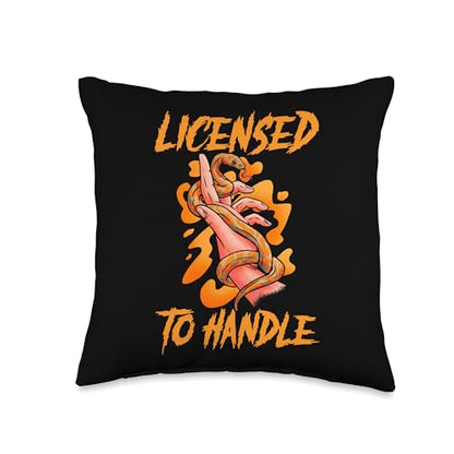 Snake Handling Gloves Reptile Herpetology Snake Handler Throw Pillow - size: 16x16