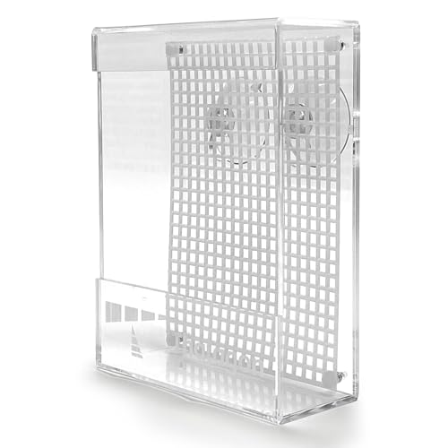 Bearded Dragon Feeder, Transparent Acrylic Reptile Feeding Box, Chameleon Bug Bowl, Wall-Mounted Insect Bowl with Suction Cups, Tank and Aquarium Accessories for Lizard Gecko Frog