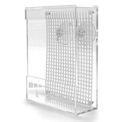 Bearded Dragon Feeder, Transparent Acrylic Reptile Feeding Box, Chameleon Bug Bowl, Wall-Mounted Insect Bowl with Suction Cups, Tank and Aquarium Accessories for Lizard Gecko Frog