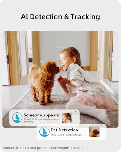 Security Camera 2K, blurams Baby Monitor Dog Camera 360-degree for Home Security w/Smart Motion Tracking, Phone App, IR Night Vision, Siren, Works with Alexa & Google Assistant & IFTTT, 2-Way Audio - color: White-1Pack