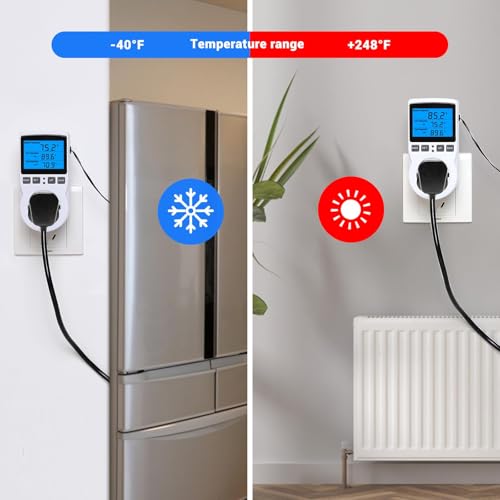 INKBIRDPLUS Plug in Thermostat Temperature Controlled Outlet Digital Thermostat Outlet Heating Cooling Control Timer 1800W 110V 15A Backlit Display (TC/Timer) - style: Temp