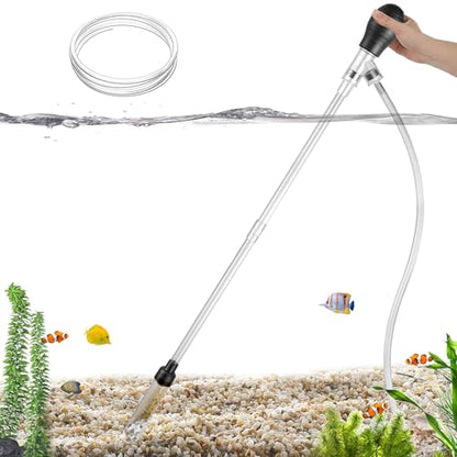 Carefree Fish Aquarium Gravel Cleaner 6Ft Hose Fish Tank Water Changer Sand Vacuum Silicone Airbag Adjustable Length ABS(for 5~20Gal Tank) 2026 New Upgrade Version - size: M(5~20Gal)