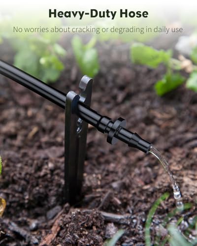 Pawfly 25 ft. Drip Irrigation Tubing, 1/4 Inch Blank Distribution Tubing for Drip Irrigation System, PVC Drip Irrigation Line Hose Roll, Drip Irrigation Part for Garden Watering, Black - size: 25 FT 1/4" PVC Drip Irrigation Tubing