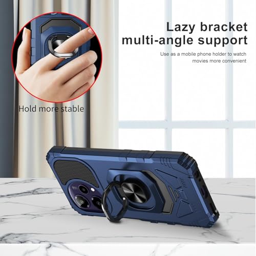 for Cricket Icon Pro SN512C 2026 Robotic Ring Stand Hybrid Cover Phone Case + Extreme Band (Blue) - color: Blue