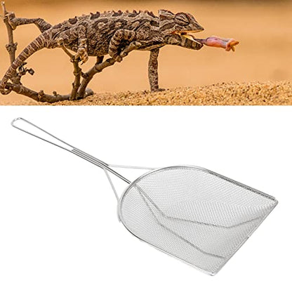 Reptile Sand Shovel Scooper Stainless Steel Fine Durable Litter Corner Cleaner for Reptile Terrarium Tank Box Tortoise Lizard Snake Scorpion Spider Anole Frogs