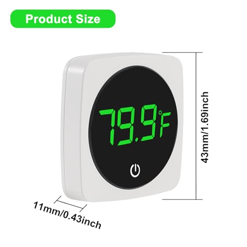 2 PCS Digital Aquarium Thermometer Fish Tank Thermometer with LED Touch Screen Stick-on Fish Tank Thermometer Fahrenheit Tank Temperature Measurement for Fish, Axolotl, Turtle, Square 2PCS - color: Square-White 2PCS