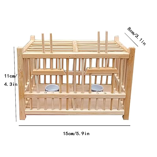Small Reptile Animals Terrarium. Insect Enclosure. Crickets, Snails, Spiders, Cockroach ，Tarantula ，Caterpillar，Cages. Luxury Houses, Double Room. Bamboo (B)