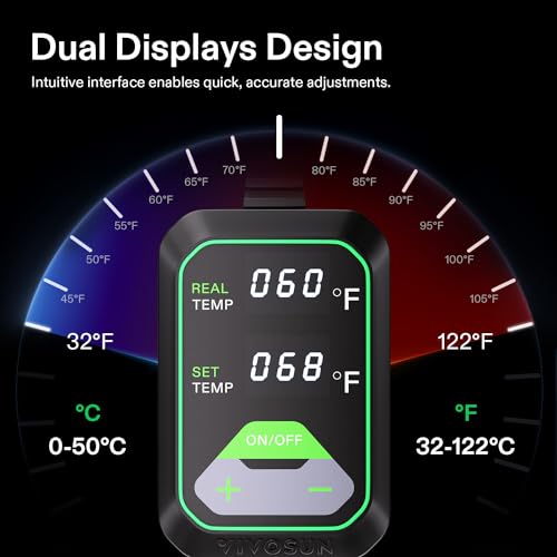 VIVOSUN 10"x20.75" Seedling Heat Mat with Built-in Temperature Controller, UL & MET-Certified Waterproof Plant Heating Pad for Germination, Hydroponics, Brewing, Breeding, and Greenhouses (Pack of 2) - size: 10"x20.75" (Pack of 2)