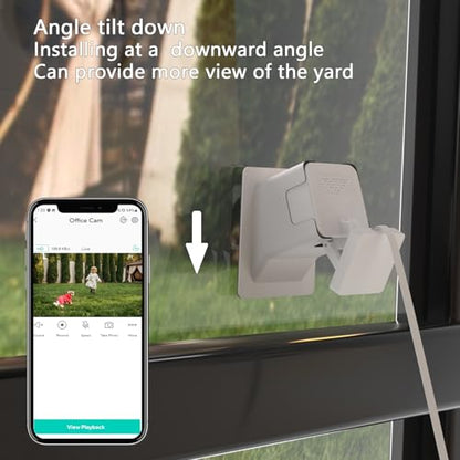 2 Pack Angled Window Mount for Wyze Cam V4 Cam V3 | 20 Degrees Tilt Angle Through Windows Glass Surfaces Use Cam v4 and v3 , No Reflection , No-Drill - color: white, size: Pack of 2