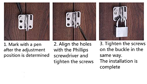 szhdxsy Flip Latches, Heavy Duty Latch Safety Door Lock,Stainless Steel Sturdy Padlockable Bolt Latch/Lock for Pet Gate,Cabinet Furniture, Wardrobe, Window（Left Open ） (1pcs Stainless Steel Brushed)