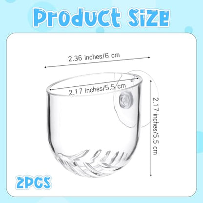 Gjinxi Aquarium Plant Holder 2 Pcs, Fish Tank Plant Pot Aquatic Plant Cup | Clear, Acrylic, Red Worm Fish Shrimp Feeder, Aquarium Planter Cup, with Suction Cup, for Home Fish Tank, Aquascape Decor