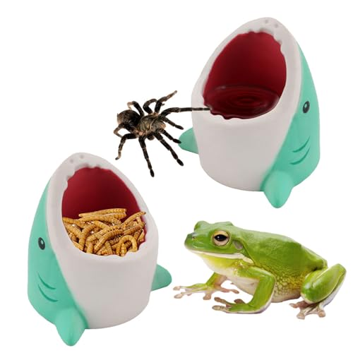 2 Pack Small Reptile Food Dish Plastic Water Bowl for Spider Tarantula Lizard Gecko Frog Snake