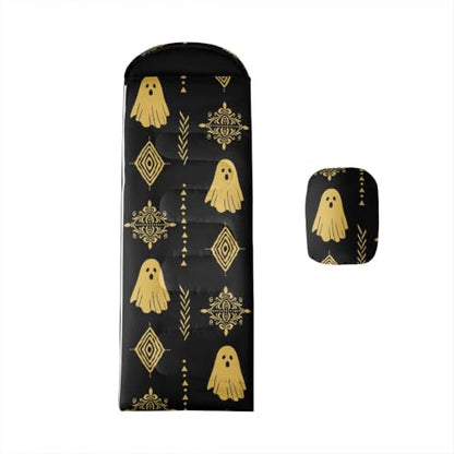 Erosebridal Sugar Skull Kids Sleeping Bag Southwestern Aztec Western Camping Blanket for Hiking Travel Hunting Sleep Bag - color: Black Yellow Gold 16