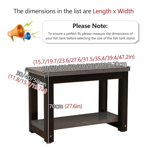 Beige Fish Tank Stand, 2-Tier Multifunctional Aquarium Rack, Easy Assembly Terrarium Shelf for Home/Office, Sturdy Floor-Standing Design, 60x30cm (23.6x11.8in),Beige,60x30cm/23.6x11.8in