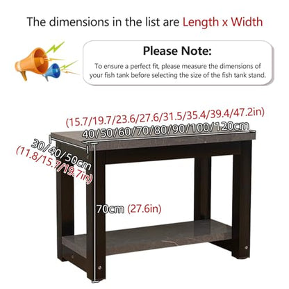 Multifunctional 2-Layer Fish Tank Stand, Easy Assembly Aquarium Rack, Stylish Floor-Standing Terrarium for Home/Office, White, 60x40cm (23.6x15.7in),White,60x40cm/23.6x15.7in
