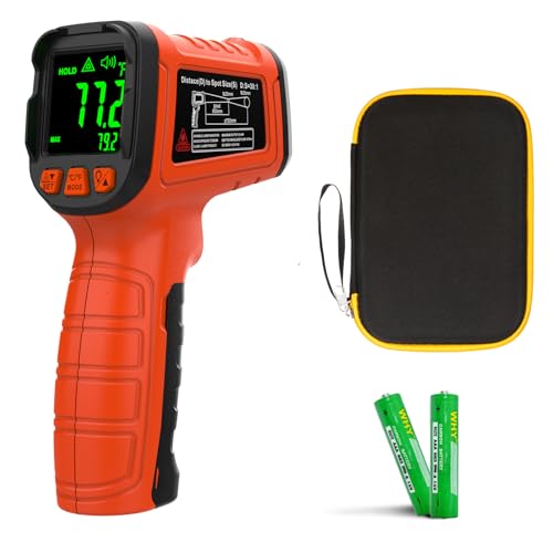 -58°F to 1796°F Infrared Thermometer Gun,Professional 50:1 | Ideal for HVAC, Engines & Equipment Inspection • 13-Point Laser Guidance • Fast 0.5s Response - color: Orange/-58°F to 1796°F