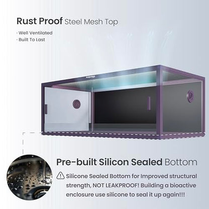 Lightweight 85 Gallon Reptile Enclosure for Snake, Bearded Dragon | Optimal Ventilation & Light Penetration by Rust Proof Mesh Top, Easy Assembly within 6 Steps with Clear Instruction - color: Royal Purple, size: 85 Gallon