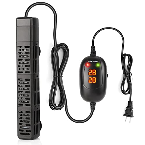 HiTauing Aquarium Heater, 50W/100W/200W/300W/500W Submersible Fish Tank Heater with Over-Temperature Protection and Automatic Power-Off When Leaving Water for Saltwater and Freshwater - size: 200W