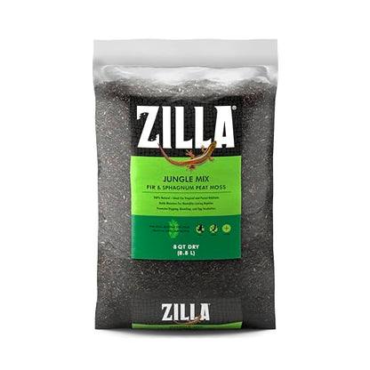 Zilla Pet Reptile Terrarium Substrate Bedding, Jungle Mix, for Frogs, Rainforest Geckos, Toads and Snakes, 8 Quart | For Frogs, Rainforest Geckos, Toads and Snakes - size: 8 Quarts (Pack of 1)
