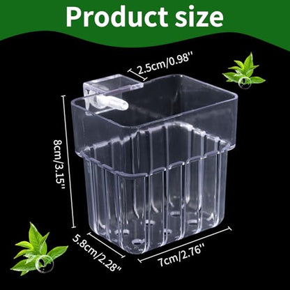 Aquarium Plant Holder,2Pack Transparent Hanging Pot for Fish Tank Aquatic Plant Cultivation and Aquascape Decorations Planter Cups with Hook and Screws
