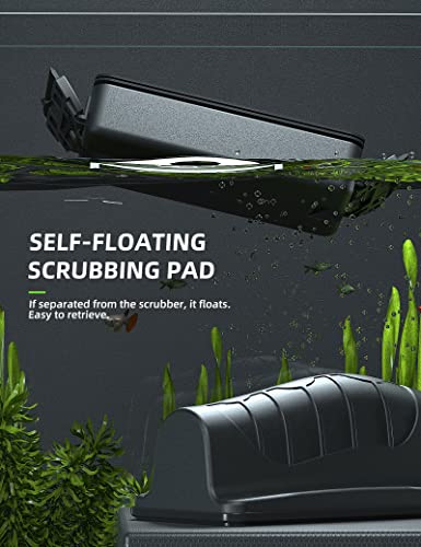 Jasonwell Magnetic Aquarium Fish Tank Cleaner Magnet Scraper for Glass Aquariums Cleaning Tools Scrubber Floating Brush (L) - color: Black, size: L