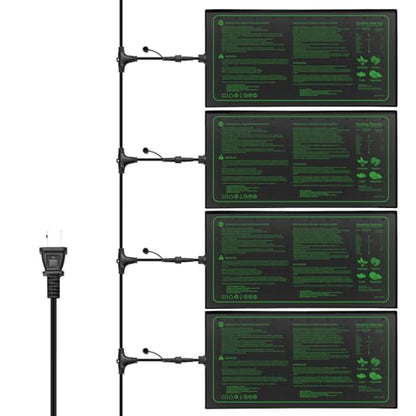 MET Certified 4 Pack Seedling Heat Mat, Seedfactor Waterproof Durable Germination Station Heat Mat, Warm Hydroponic Heating Pad for Indoor Home Gardening Seed Starter