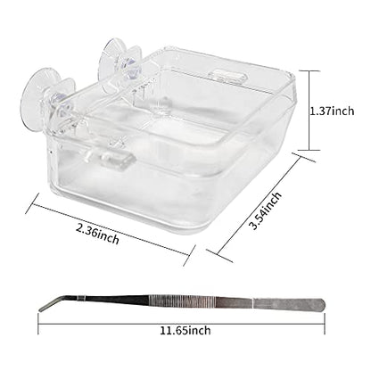 Chameleon Bowl and a Reptile Feeding Tongs 2pcs Feeder and Water Cups with Suction for Iguana Lizard Gecko Worm