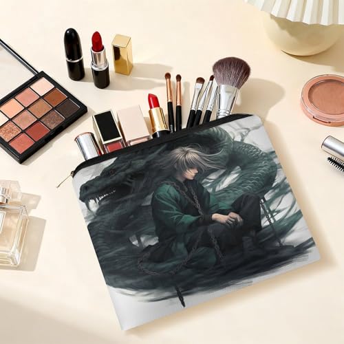 Snake And Man Makeup Bag for Women, Cosmetic Bag Portable with Zipper, Travel Toiletry Bag for Cosmetics Makeup Brushes