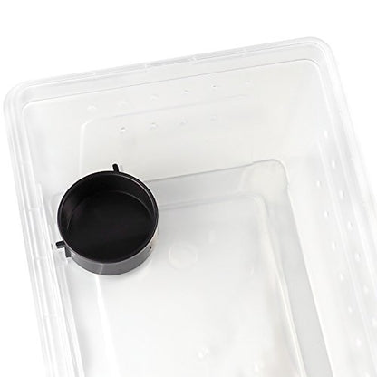 OMEM Portable Reptile Terrarium Habitat for Mini Pet Houses Breathable Holes Stackable Container (M) - size: 1PCS-Clear-M