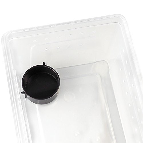 OMEM Portable Reptile Terrarium Habitat for Mini Pet Houses Breathable Holes Stackable Container (M) - size: 1PCS-Clear-M