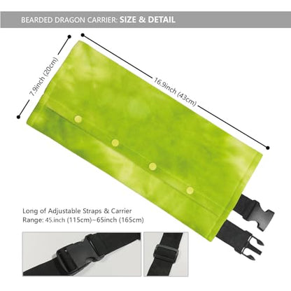 Bearded Dragon Leash and Harness Set, Beardie Carrier, Lizard Adjustable Harness with Leather Wings and Sling Bag, Reptile Small Pet Backpack Batwing Accessories (Green) - color: Green