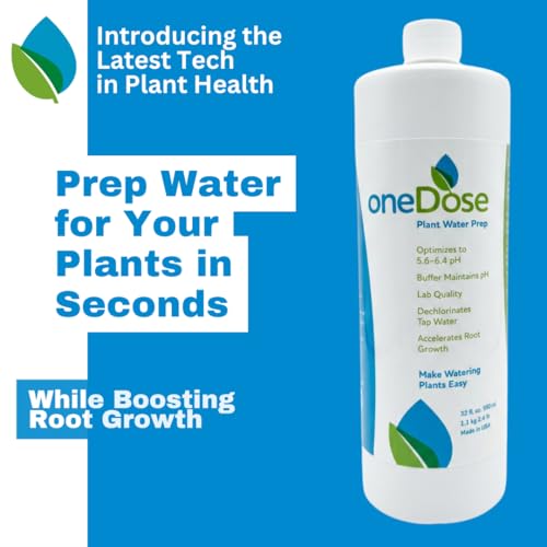 OneDose Tap Water Conditioner for Plants, Removes Chlorine and Chloramines, Stabilizes pH to 5.6-6.4, Makes Healthy Roots