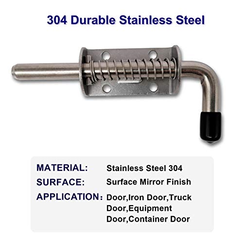 6 Pack 304 Steel 5 Inch（128MM） Spring Pin Latch Lock Pin Suitable for Doors，Utility Trailer Gate，Cabinets and etc.