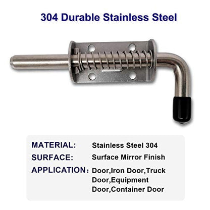 6 Pack 304 Steel 5 Inch（128MM） Spring Pin Latch Lock Pin Suitable for Doors，Utility Trailer Gate，Cabinets and etc.