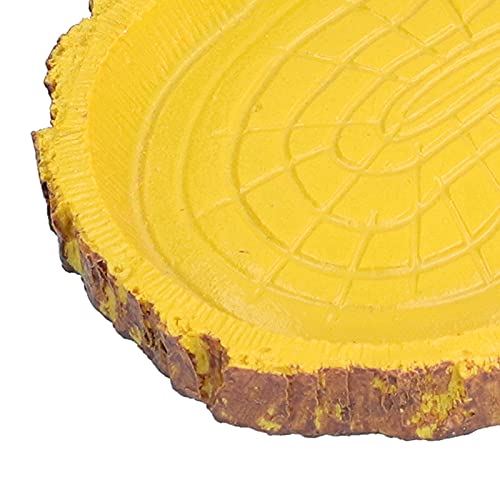 YOUTHINK Reptile Food Basin Imitation Bark Lizard Feeder Resin Dish for Small Reptiles