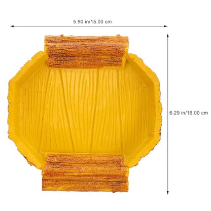 TEHAUX Resin Reptile Feeding Bowl Water Dish, Tortoise Food Container and Water Feeder for Lizard Habitat, Pet Feeding Basin for Reptiles and Amphibians