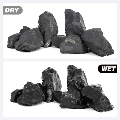 Unocho Aquarium Rocks 40lb Natural Stone for Aquariums Landscaping Paludarium Model Tank Decoration Aquascaping Amphibian Enclosures Garden(3"-10"-12pcs) - size: 40LB(12pcs)3-10in.