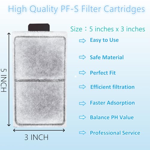 16 Pack PF-S Fish Tank Filter Cartridges, Aquarium Filter Cartridges Replacement Compatible with Top Fin Silenstream PF10 Power Filters - size: 16 Pack
