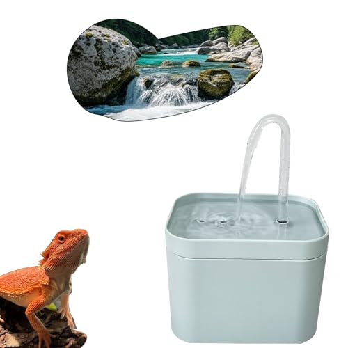 Tfwadmx Reptile Waterfall Reptile Water Fountain Lizard Drinking Fountain Chameleon Water Dripper, Bearded Dragon Cage Accessories for Lizard Gecko Snake (Blue) - color: Blue