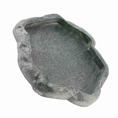 Pssopp Reptile Feeder Bowl, ABS Resin Rock Design Water Dish, Shallow Food Bowl with Smooth Surface Easy to Clean, for Lizard Gecko Bearded Dragon Terrarium Use (Small) - size: Small