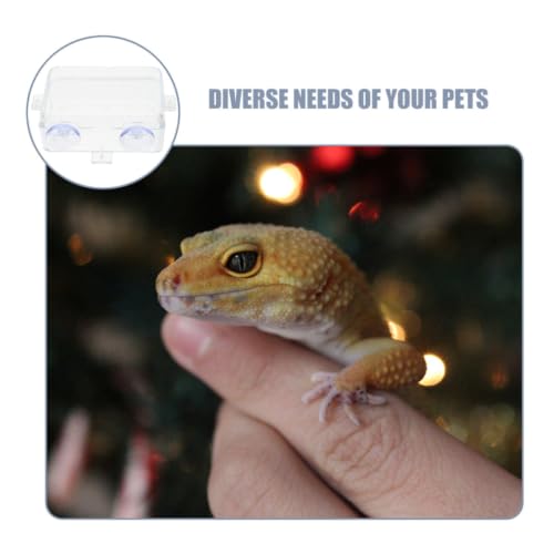 Plastic Reptile Feeding Bowl with Suction Cup for Escape Prevention, Sturdy Lizard and Snake Feeder, Versatile Use in Terrariums and Gecko Habitats