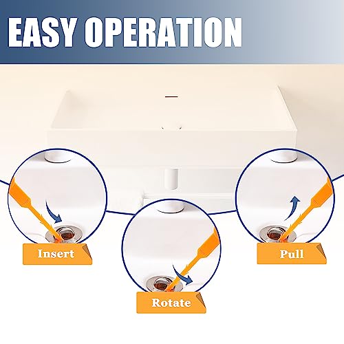 8 Pack 25inch Drain Snake Clog Remover, Drain Hair Remover, Sink Snake Drain Auger Cleaner Tool For Bath Tub, Toilet, Kitchen Sink, Sewer