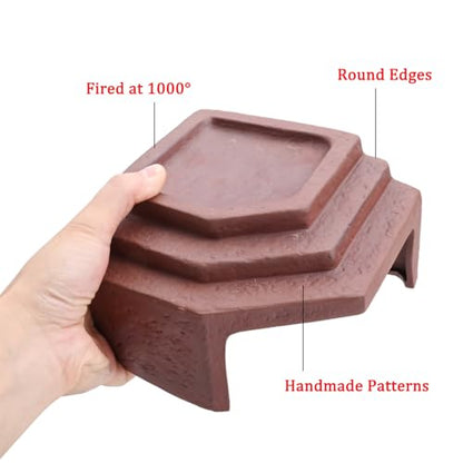 Reptile Habitat Décor Hideouts Basking Platform with Ramp for Aquatic Turtles Reptile Hide Cave Resting Terrace for Tortoise, Bearded Dragon,Leopard Gecko,Lizard