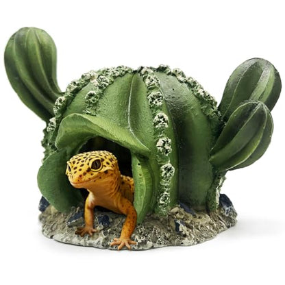Cactus Reptile Hide Caves Lizard Bearded Dragon Leopard Gecko Hideout Terrarium Tank Accessories Turtle Snake Décor Amphibian Habitat Tortoise Personalized Decoration - style: CACTUS