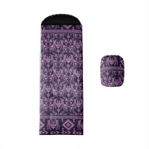 Erosebridal Death Head Moth Sleeping Bags Adults Cold Weather Bohemian Aztec Camping Blanket Hiking Sleeping Wrap Sleep Bag - color: Purple Halloween Bats