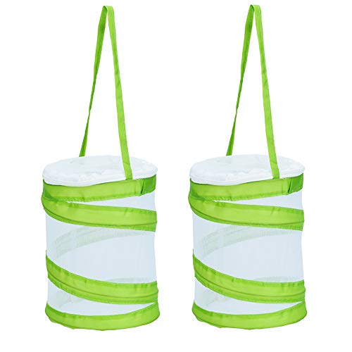 RESTCLOUD 2-Pack Mini Butterfly Habitat, Insect Mesh Cage, Bug Terrarium Pop Up 5.5" x 7" Tall (Pack of 2)